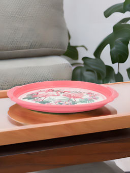At Home by Nilkamal - Flamingo Round Tray Polypropylene - Pink