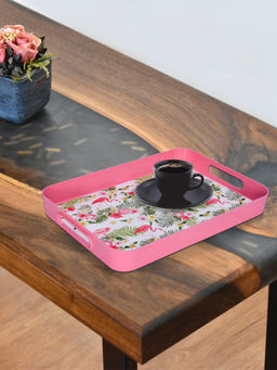 At Home by Nilkamal - Flamingo Rectangular Tray Polypropylene - Pink