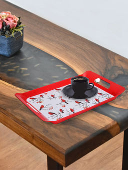 At Home by Nilkamal - Bird Rectangular Tray Polypropylene - Pink