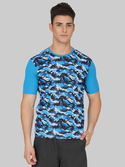 Vector X - Blue Polyester Regular Fit Sports T-shirt For Men