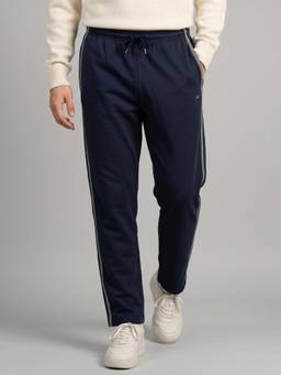 Monte Carlo - Blue Mens Regular Fit Solid Track Pant