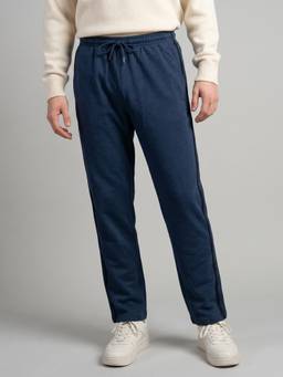 Monte Carlo - Navy Blue Men's Regular Fit Solid Track Pant