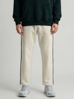 Monte Carlo - Beige Mens Regular Fit Solid Track Pant