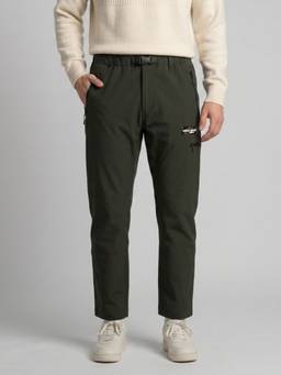 Monte Carlo - Olive Mens Regular Fit Solid Track Pant