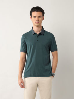 Arrow - Men Green Cotton Collar Neck Polo T-Shirt