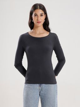 De Moza - Women Casual T-Shirt Dark Grey