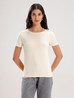 De Moza - Women Casual T-Shirt Ecru