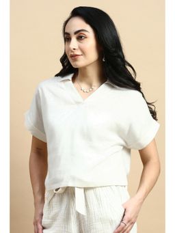 De Moza - Women Casual Crop Top Natural