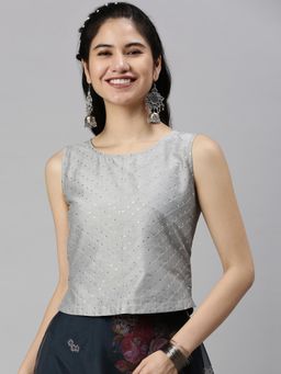 De Moza - Women Festive Top Grey