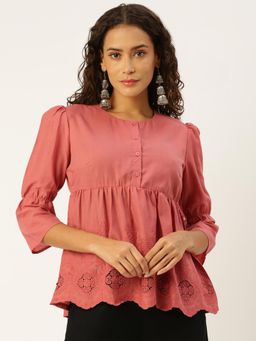 De Moza - Women Casual Top Dark Dusty Pink