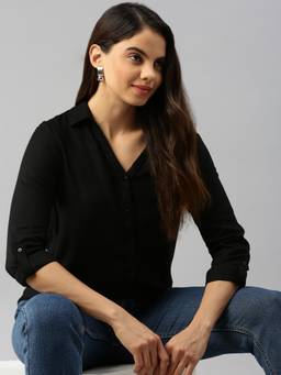 De Moza - Women Casual Shirt Black
