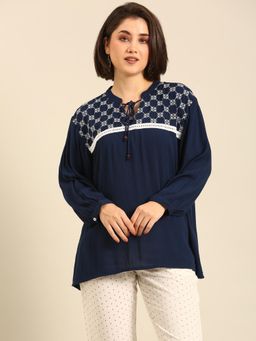 De Moza - Women Casual Tunic Indigo Blue