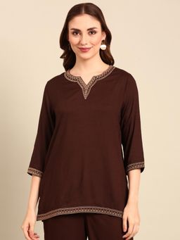 De Moza - Women Festive Tunic Brown