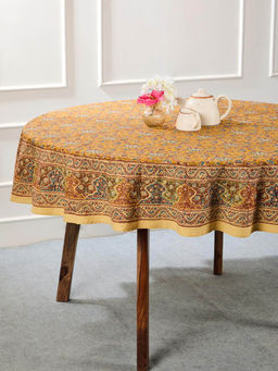 Fabindia - Yellow Taamisra Hand Block Cotton Printed Table Cover