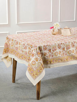 Fabindia - Yellow Coramandel Hand Block Cotton Printed Table Cover