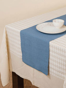 Fabindia - Blue Prithi Cotton Woven Table Runner