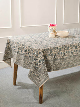 Fabindia - Blue Zaira Hand Block Cotton Printed Table Cover