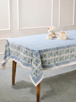 Fabindia - Blue Cabana Cotton Printed Table Cover