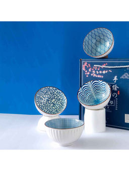 Femora - Bowl Elegant Serving Bowls, Gift-Pack Ideal for Gifting-Chevron Print (Pack of 4)