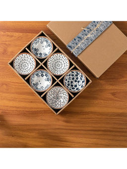 Femora - Bowl Elegant Serving Bowls, Gift-Pack Ideal for Gifting-Argyle Print (Pack of 6)