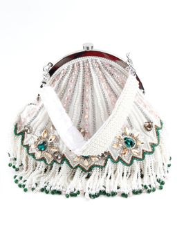 Odette - White Embellished Batua