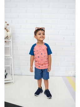 ZACH & KIKI - Peach Tropical Tales T-Shirt