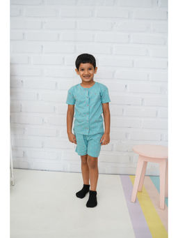 ZACH & KIKI - Star Power Blue Printed Co-Ord (Set of 2)