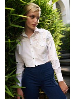 Kay Kay BY KKHUSHI SAHAII - Womens White Madison Crop Shirt