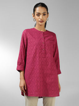 Fabindia - Wine Cotton Cutwork Tunic