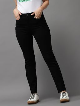 SHOWOFFFF - Womens High-rise Black Clean Look Jeans