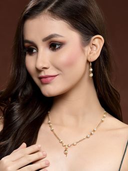 PANASH - Gold Plated Pearl Handcrafted Jewellery (Set of 2)