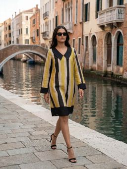 Golden Mirror Fashion - Stripe Story Dress - Multi-Color