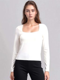 98 Degree North - Women Cotton Fitted Top - Off White
