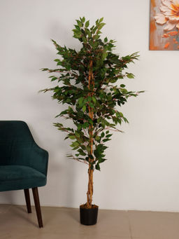 ARICK DECOR - 6Ft Artificial Green Ficus Tree with Pot
