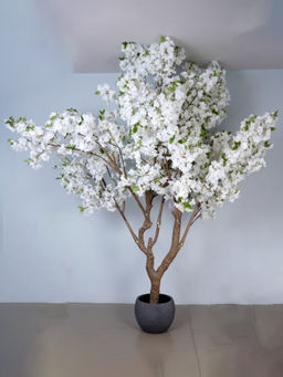 ARICK DECOR - 8.2Ft Artificial White Cherry Blossom Sakura Tree with Pot
