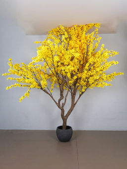ARICK DECOR - 8.2Ft Artificial Yellow Cherry Blossom Tree with Pot