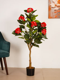 ARICK DECOR - 5Ft Artificial Green Hydrangea Tree with Pot