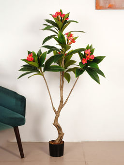ARICK DECOR - 5Ft Artificial Green Frangipani Tree with Pot