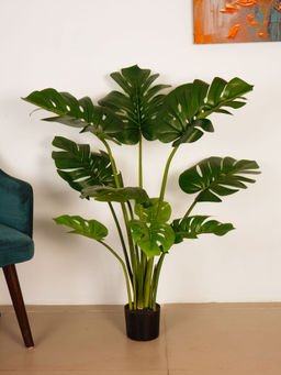 ARICK DECOR - 4.3Ft Artificial Green Monstera Deliciosa Plant with Pot