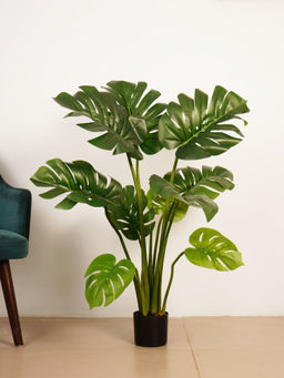 ARICK DECOR - 4Ft Artificial Green Monstera Deliciosa Tree with Pot