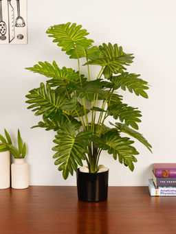 ARICK DECOR - Artificial Green Philodendron 65Cm Faux Heartleaf Tropical Plant with Pot