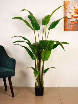 ARICK DECOR - 5Ft Artificial Green Bird of Paradise Tree with Pot