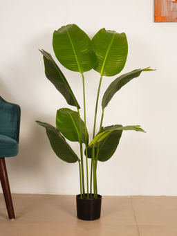 ARICK DECOR - 4Ft Artificial Green Bird of Paradise Tree with Pot