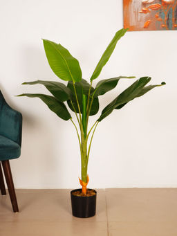 ARICK DECOR - 4Ft Artificial Green Banana Plant with Pot