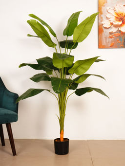 ARICK DECOR - 5Ft Artificial Green Bird of Paradise Tree with Pot