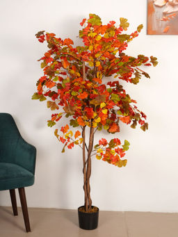 ARICK DECOR - 6Ft Artificial Multi-Color Ginkgo Tree in Pot