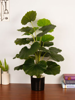 ARICK DECOR - Artificial Green Rubber 65Cm Faux Ficus Elastica Tropical Tree with Pot