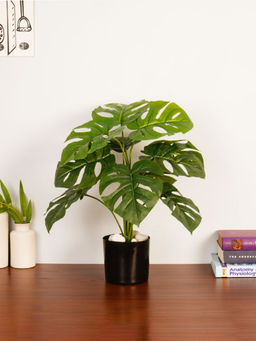 ARICK DECOR - Artificial Green Monstera 55Cm Faux Swiss Cheese Plant with Pot