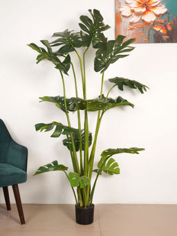 ARICK DECOR - 6Ft Artificial Green Monstera Giant Faux Philodendron Tropical Plant with Pot