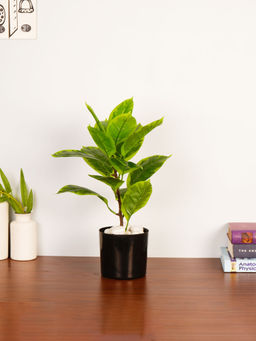 ARICK DECOR - 1.6Ft Artificial Green Croton Plant with Pot